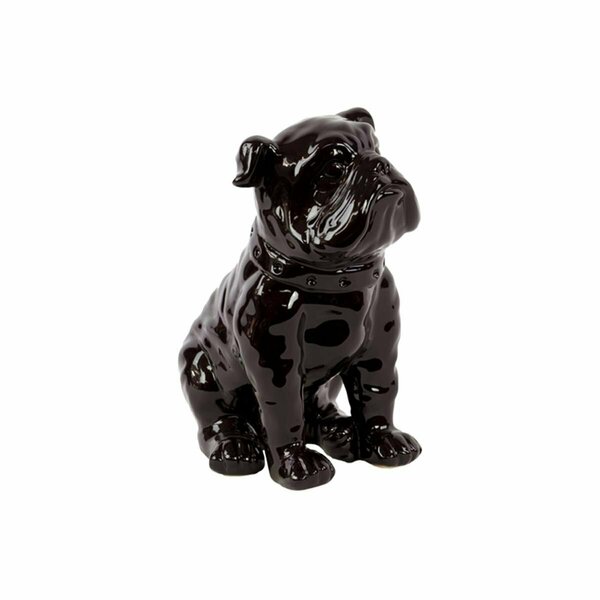 Smartgifts Urban Trends Collection  Ceramic Sitting British Bulldog Figurine With Collar - Black SM2674371